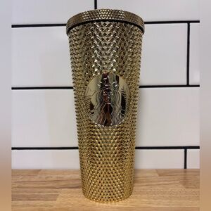 Starbucks Metallic Gold Studded Tumbler